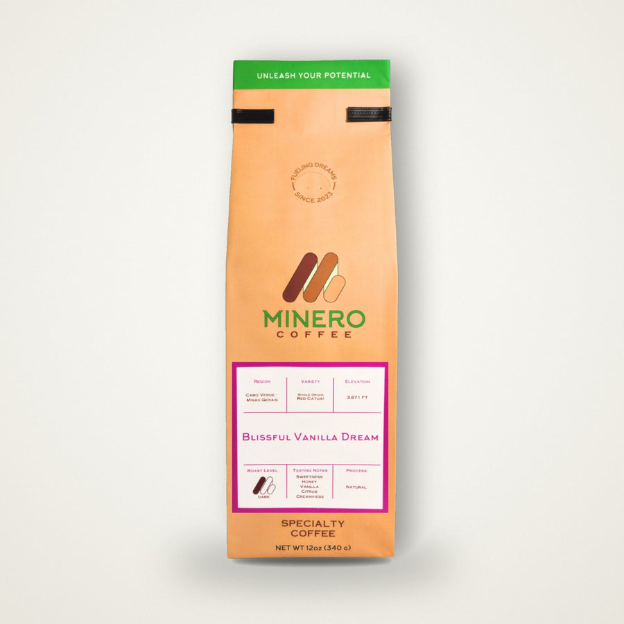 Blissful Vanilla Dream 12oz bag of Minero specialty coffee