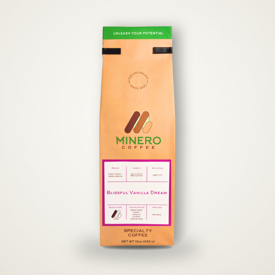 Blissful Vanilla Dream 12oz bag of Minero specialty coffee