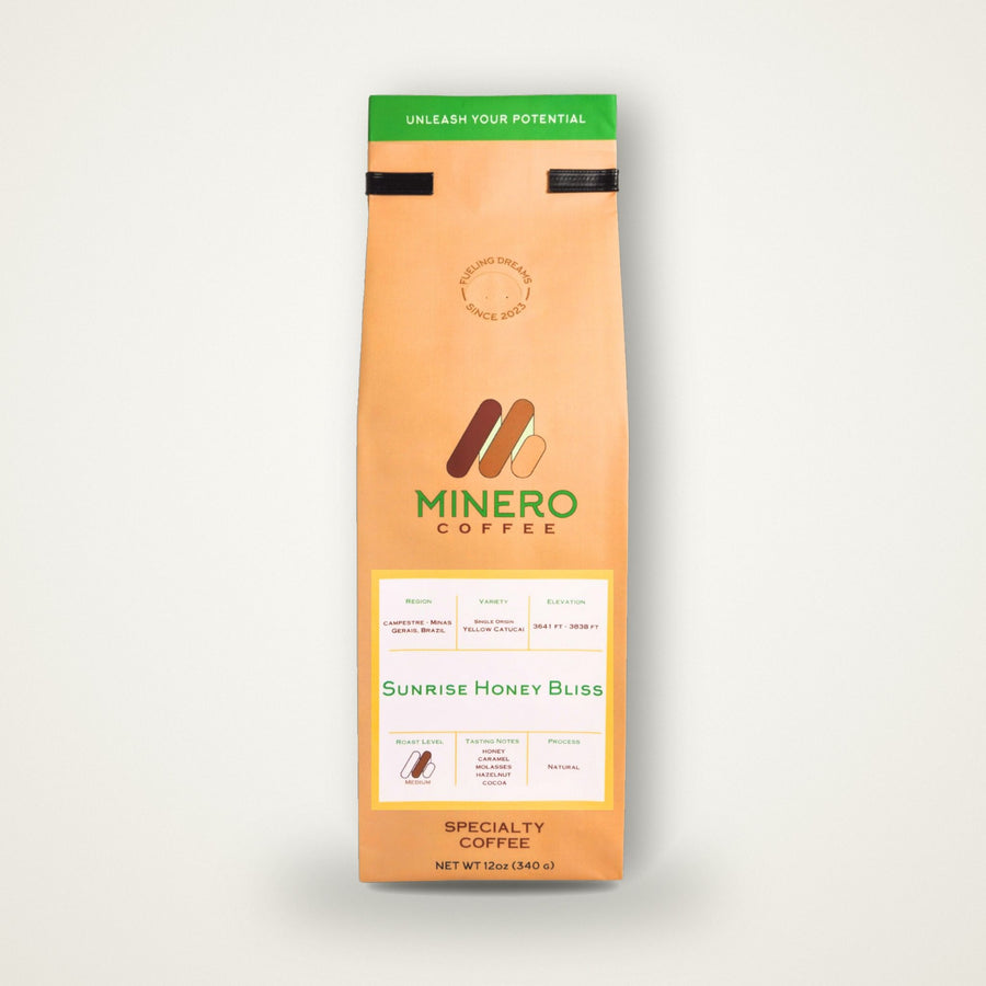 Sunrise Honey Bliss 12oz bag of Minero specialty coffee
