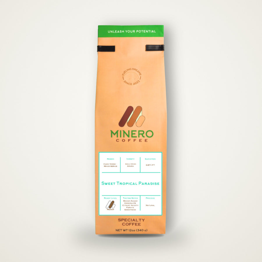 Sweet Tropical Paradise 12oz bag of Minero specialty coffee